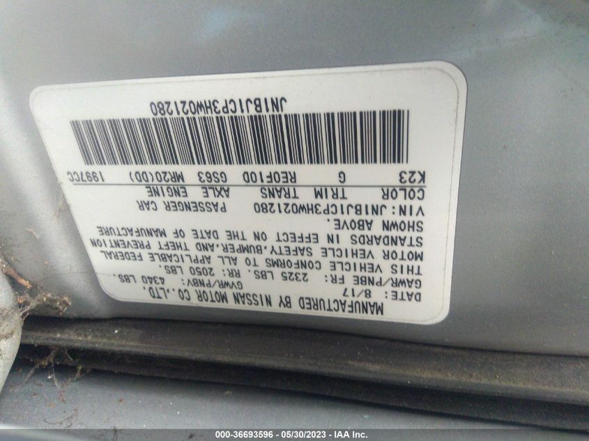 2017 NISSAN ROGUE SPORT SL - JN1BJ1CP3HW021280