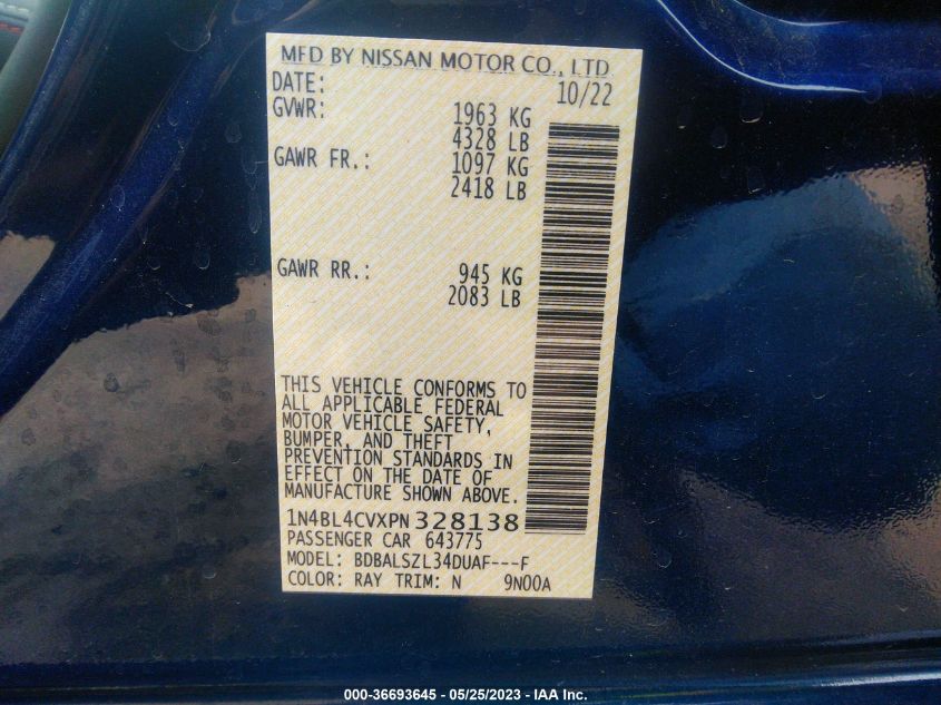 2023 NISSAN ALTIMA 2.5 SR - 1N4BL4CVXPN328138