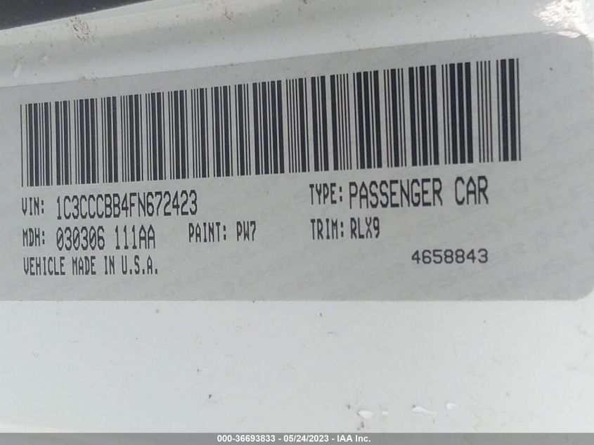 2015 CHRYSLER 200 S - 1C3CCCBB4FN672423