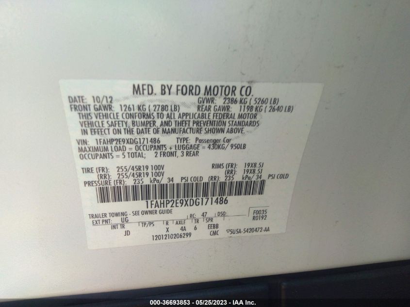 2013 FORD TAURUS SEL - 1FAHP2E9XDG171486