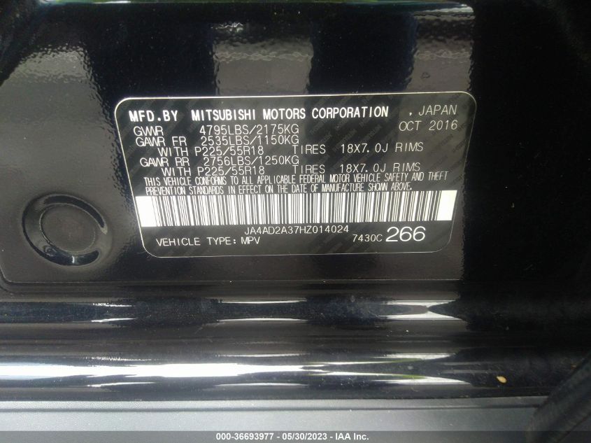 2017 MITSUBISHI OUTLANDER ES - JA4AD2A37HZ014024