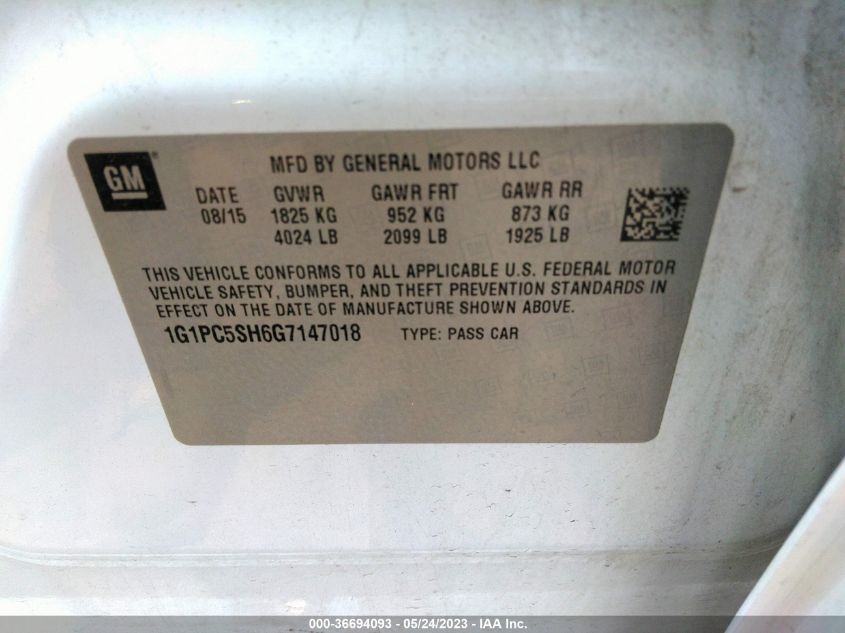 2016 CHEVROLET CRUZE LIMITED LS - 1G1PC5SH6G7147018