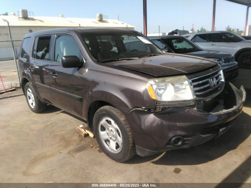 2013 HONDA PILOT LX - 5FNYF4H21DB066658