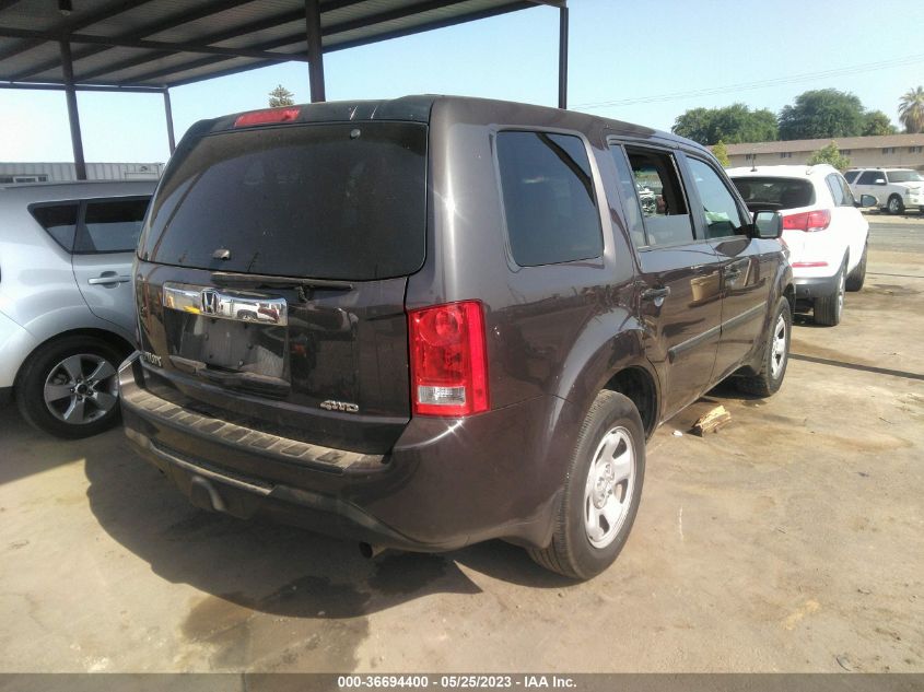 2013 HONDA PILOT LX - 5FNYF4H21DB066658