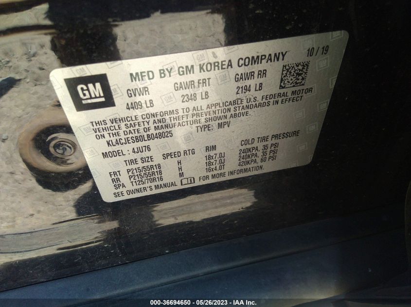 2020 BUICK ENCORE PREFERRED - KL4CJESB0LB048025