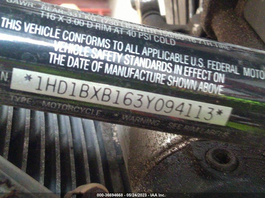 2003 HARLEY-DAVIDSON FLSTFI - 1HD1BXB163Y094113
