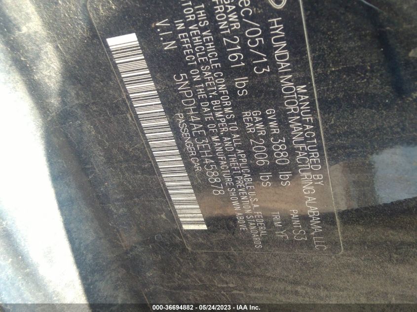 2014 HYUNDAI ELANTRA SE - 5NPDH4AE3EH458878