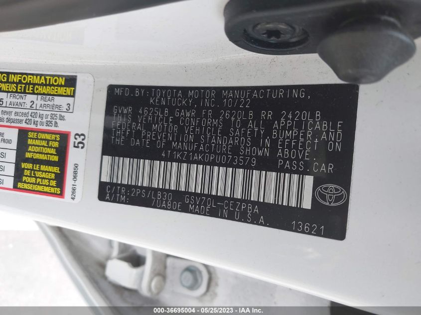 2023 TOYOTA CAMRY V6 - 4T1KZ1AK0PU073579