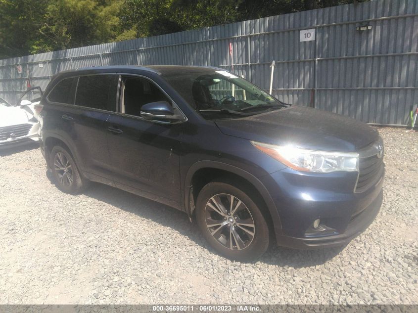 2016 TOYOTA HIGHLANDER XLE - 5TDJKRFH7GS273637