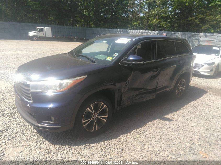 2016 TOYOTA HIGHLANDER XLE - 5TDJKRFH7GS273637