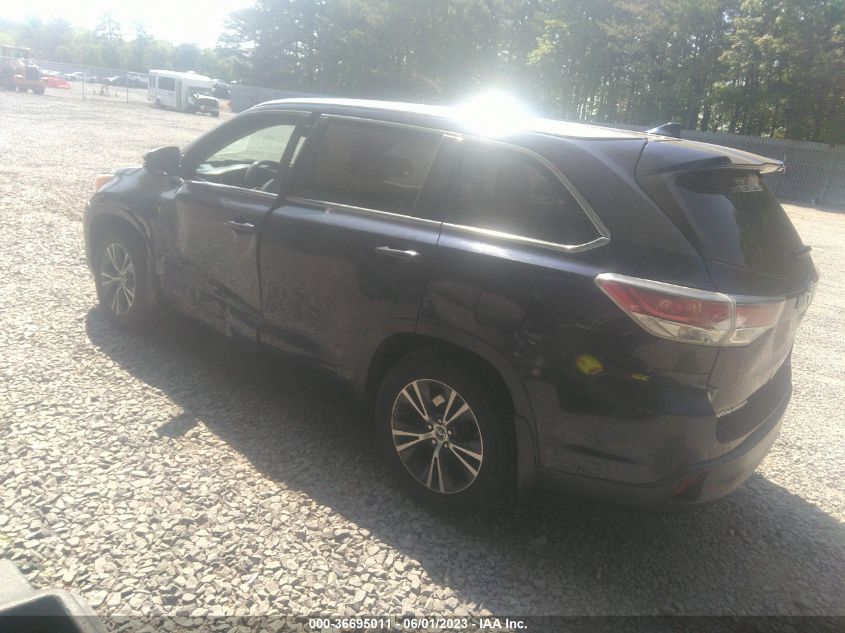 2016 TOYOTA HIGHLANDER XLE - 5TDJKRFH7GS273637
