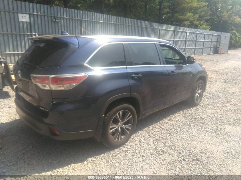 2016 TOYOTA HIGHLANDER XLE - 5TDJKRFH7GS273637