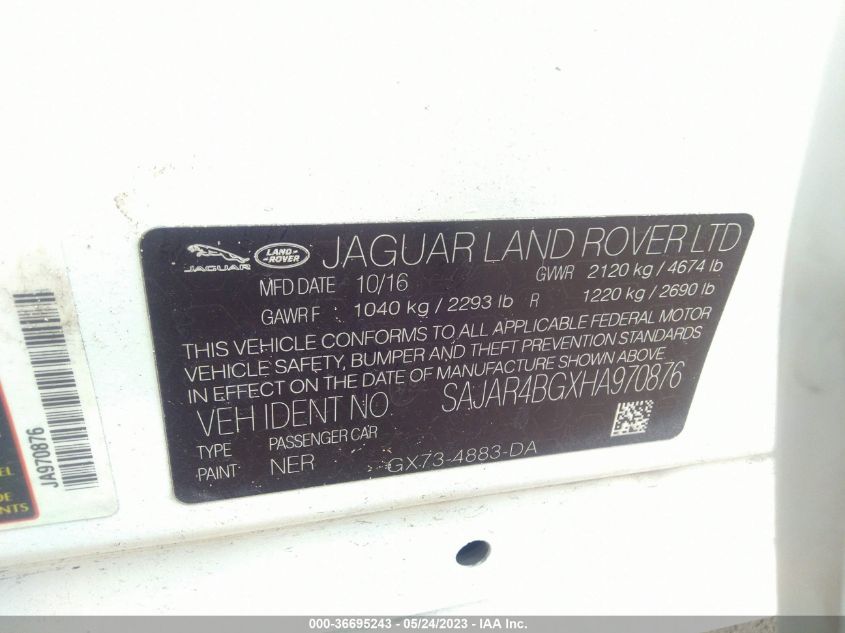 2017 JAGUAR XE 25T - SAJAR4BGXHA970876