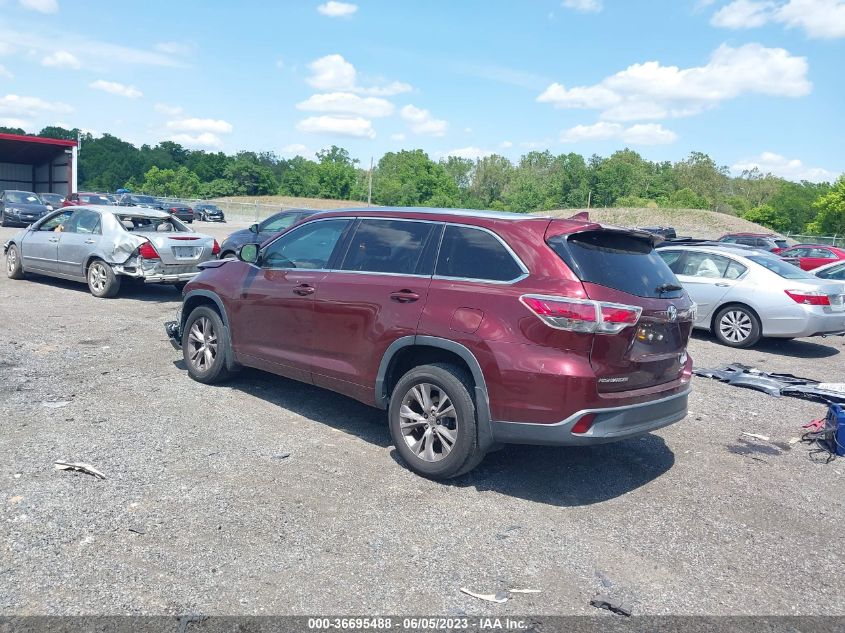 2014 TOYOTA HIGHLANDER XLE - 5TDJKRFHXES029669