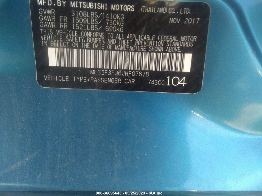 2018 MITSUBISHI MIRAGE G4 ES - ML32F3FJ6JHF07678