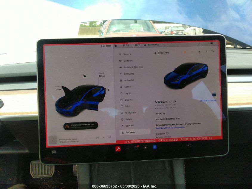 2021 TESLA MODEL 3 LONG RANGE - 5YJ3E1EB2MF988162