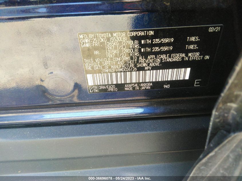 2021 TOYOTA RAV4 PRIME XSE - JTMFB3FV8MD026126