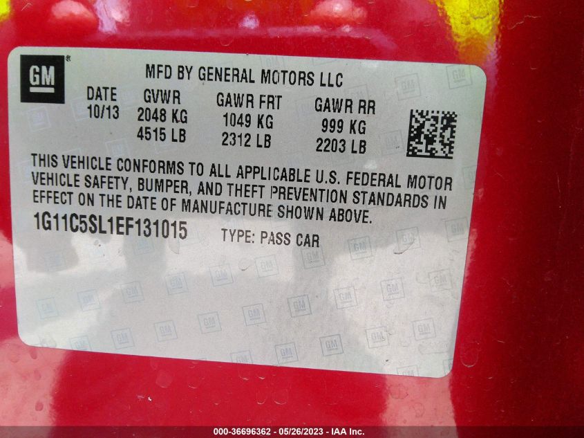 2014 CHEVROLET MALIBU LT - 1G11C5SL1EF131015
