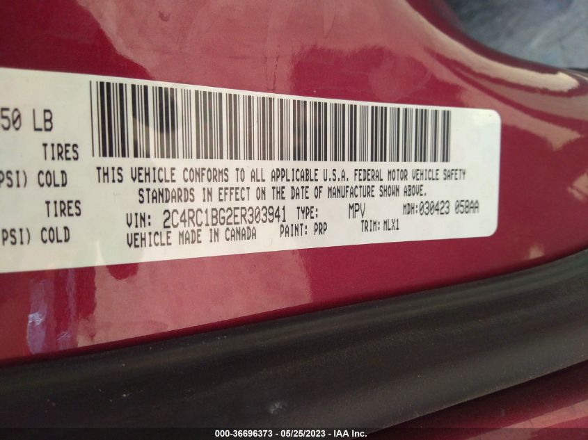 2014 CHRYSLER TOWN & COUNTRY TOURING - 2C4RC1BG2ER303941