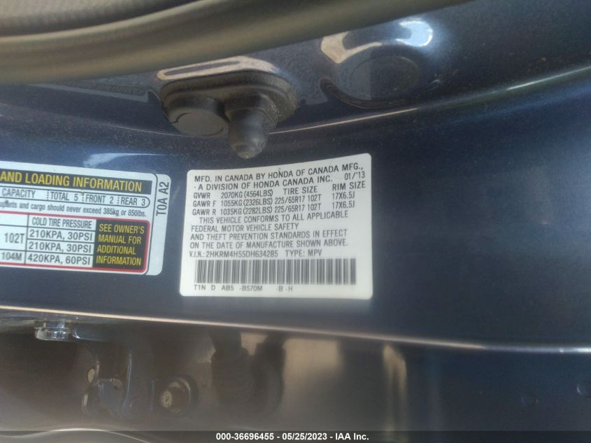 2013 HONDA CR-V EX - 2HKRM4H55DH634285