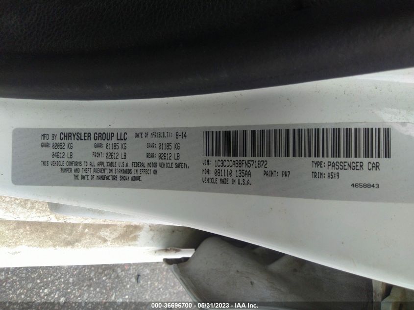 2015 CHRYSLER 200 LIMITED - 1C3CCCAB8FN571872