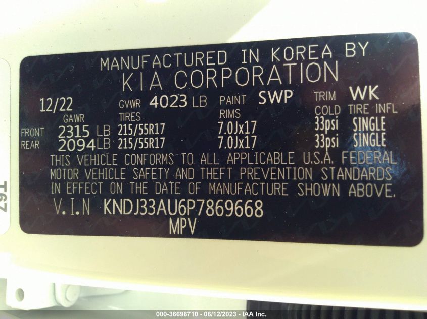 2023 KIA SOUL EX - KNDJ33AU6P7869668