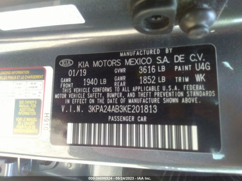 2019 KIA RIO S - 3KPA24AB3KE201813