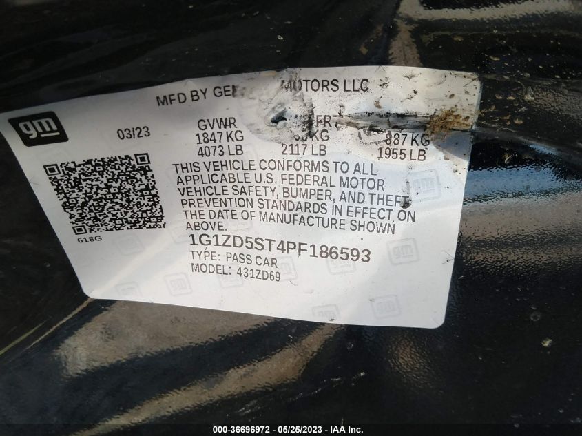2023 CHEVROLET MALIBU LT - 1G1ZD5ST4PF186593