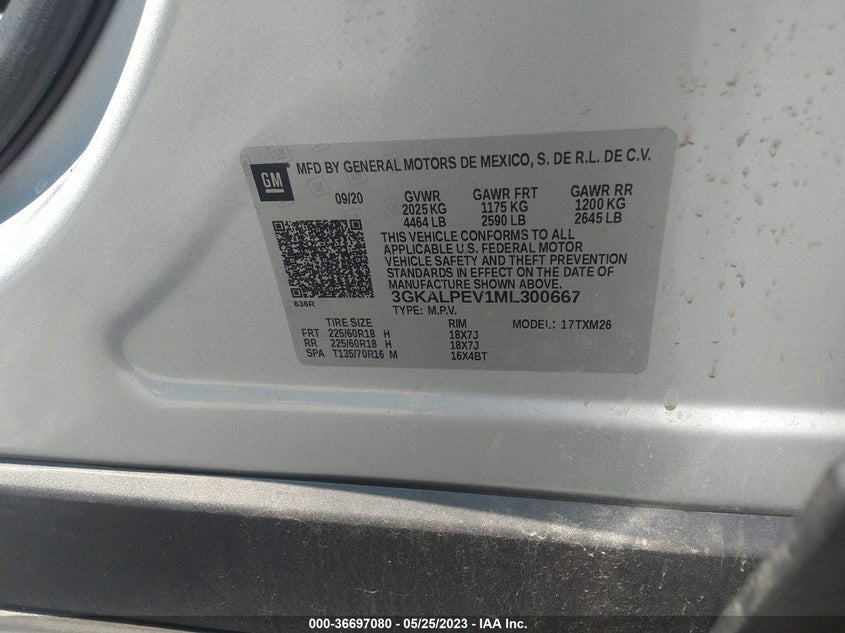 VIN 3GKALPEV1ML300667 2021 GMC TERRAIN SLT