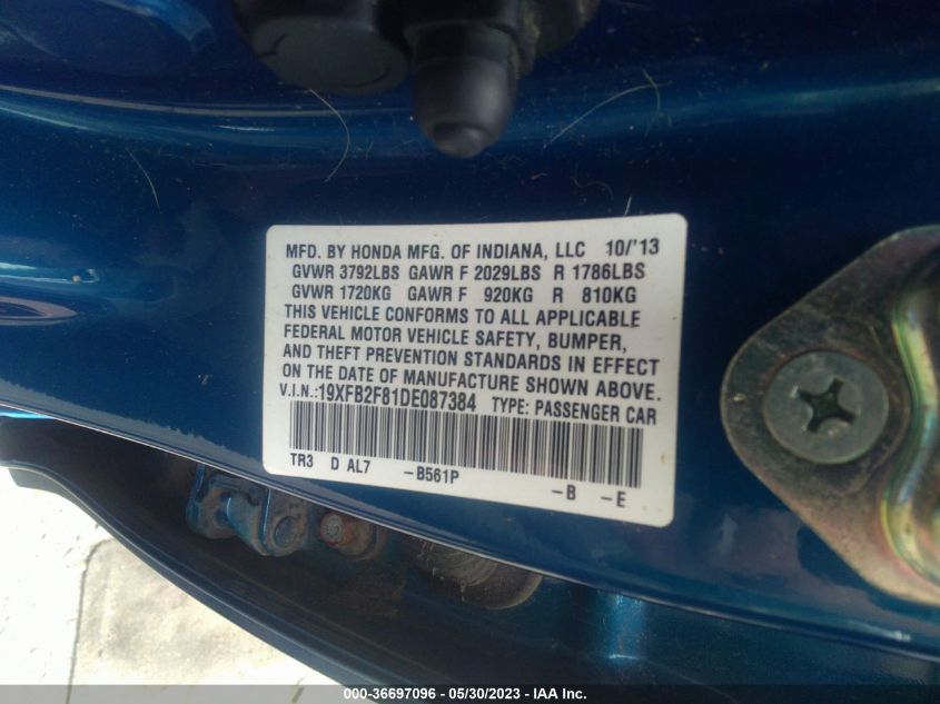 2013 HONDA CIVIC SDN EX - 19XFB2F81DE087384