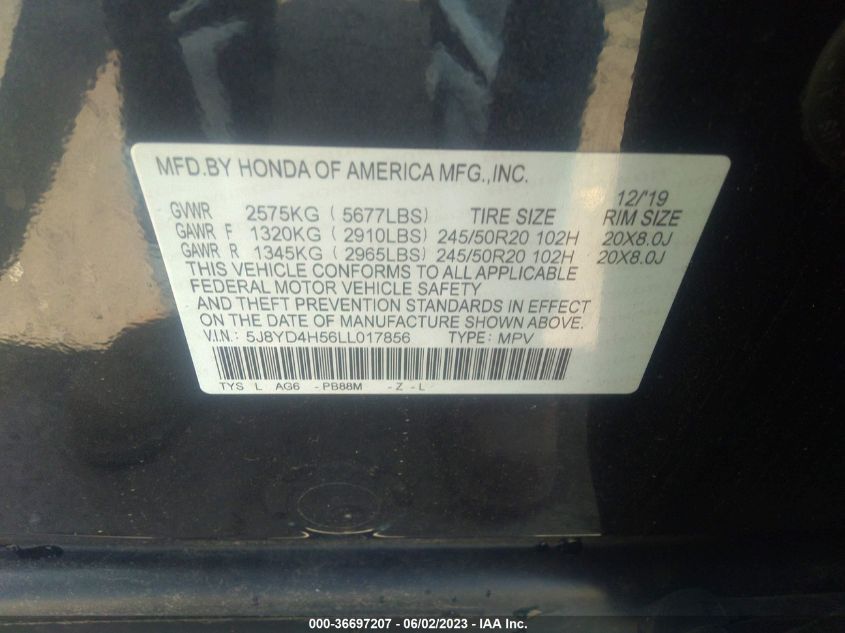 2020 ACURA MDX W/TECHNOLOGY PKG - 5J8YD4H56LL017856