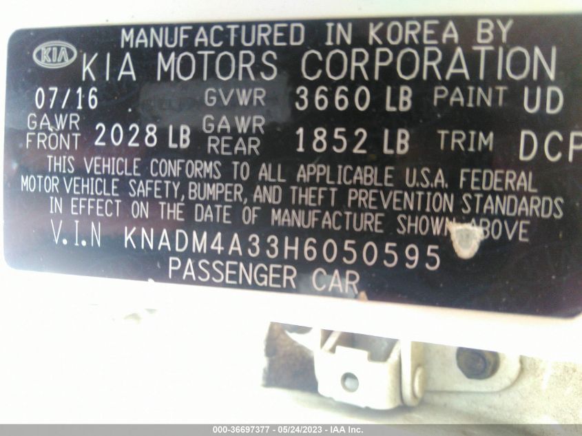 2017 KIA RIO LX - KNADM4A33H6050595