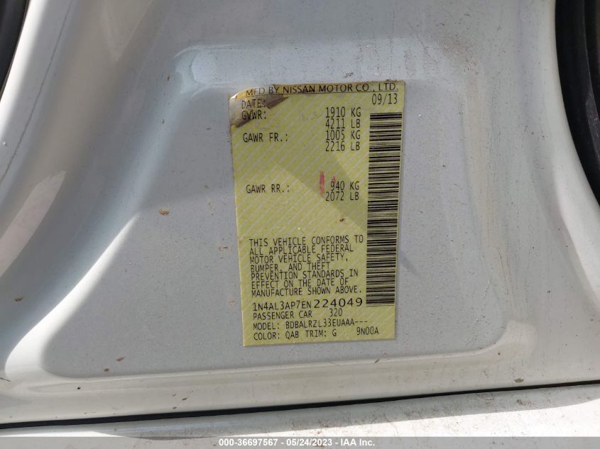 2014 NISSAN ALTIMA 2.5 S - 1N4AL3AP7EN224049