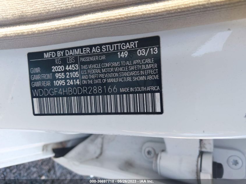2013 MERCEDES-BENZ C-CLASS C 250 - WDDGF4HB0DR288166
