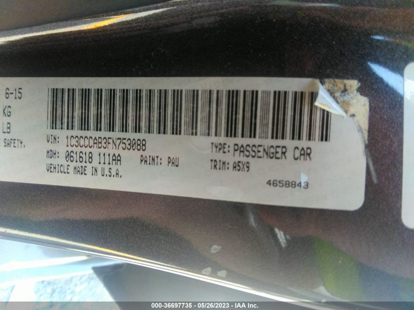 2015 CHRYSLER 200 LIMITED - 1C3CCCAB3FN753088