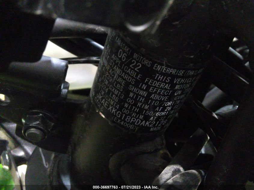 2023 KAWASAKI EX400 - JKAEXKG18PDAK2128