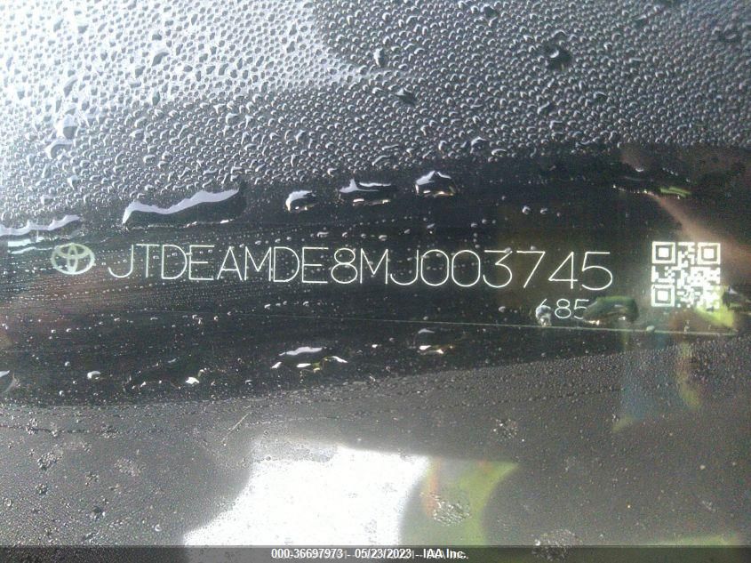 2021 TOYOTA COROLLA HYBRID LE - JTDEAMDE8MJ003745
