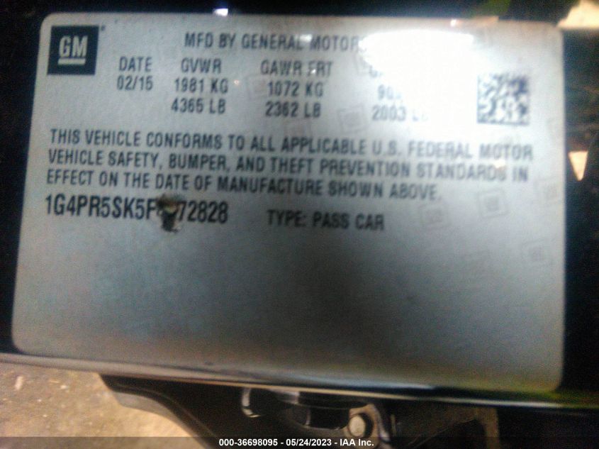 2015 BUICK VERANO CONVENIENCE GROUP - 1G4PR5SK5F4172828