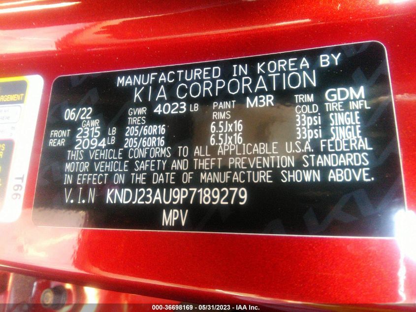 2023 KIA SOUL LX - KNDJ23AU9P7189279