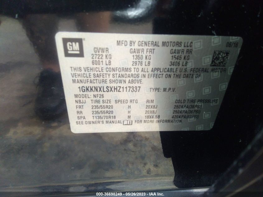 2017 GMC ACADIA DENALI - 1GKKNXLSXHZ117337