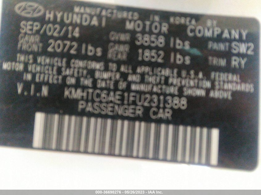 2015 HYUNDAI VELOSTER TURBO - KMHTC6AE1FU231388