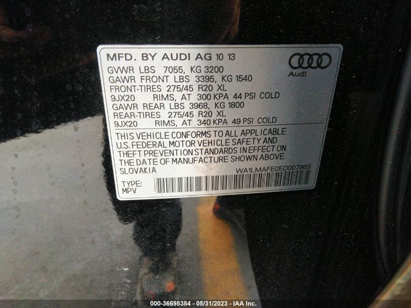 2014 AUDI Q7 3.0L TDI PREMIUM PLUS - WA1LMAFE0ED007969