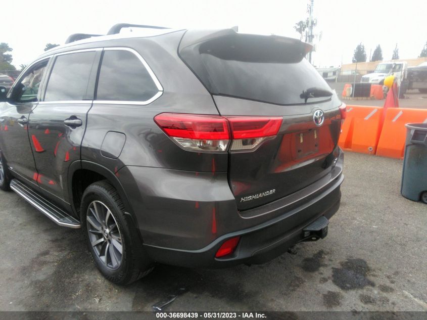 2019 TOYOTA HIGHLANDER HYBRID XLE - 5TDJGRFH5KS057893