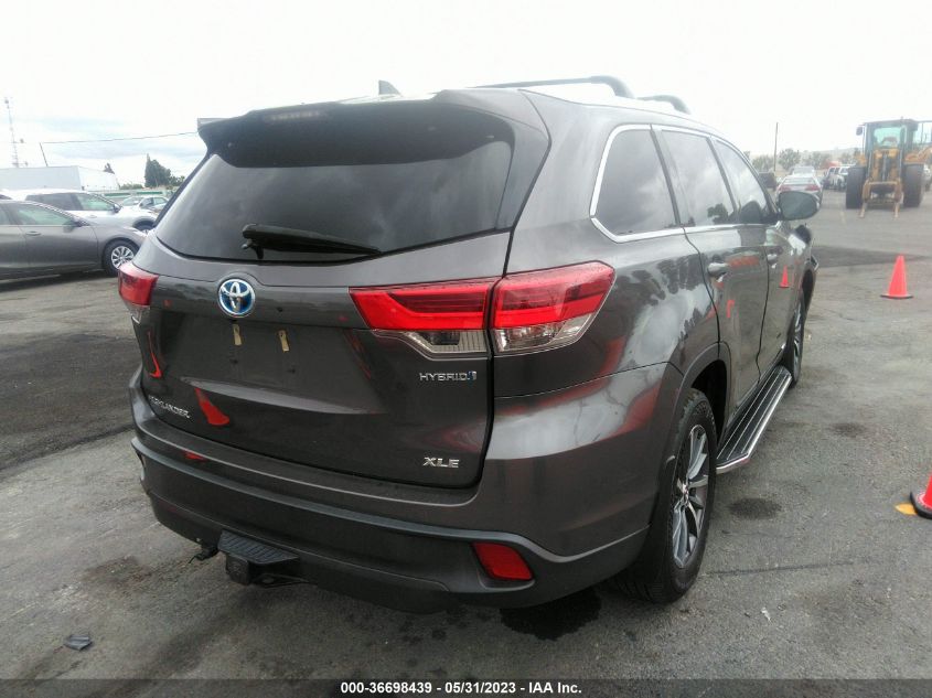 2019 TOYOTA HIGHLANDER HYBRID XLE - 5TDJGRFH5KS057893