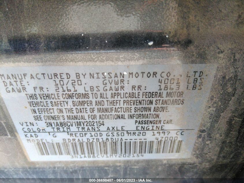 2021 NISSAN SENTRA SV - 3N1AB8CV1MY202154