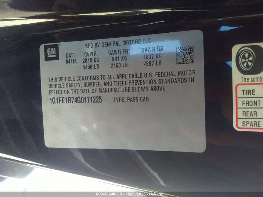 2016 CHEVROLET CAMARO 1SS - 1G1FE1R74G0171225