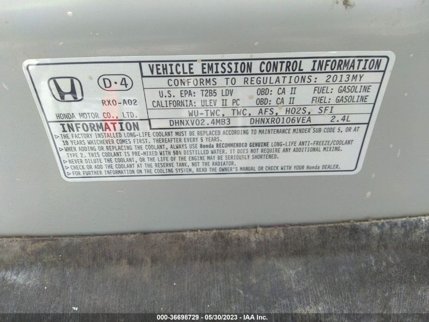 2013 HONDA CIVIC SDN SI - 2HGFB6E53DH702554