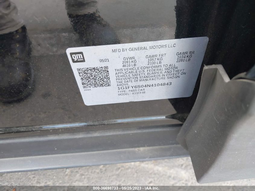 2022 CHEVROLET BOLT EUV LT - 1G1FY6S04N4104843