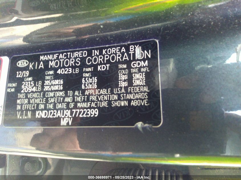 2020 KIA SOUL LX - KNDJ23AU9L7722399