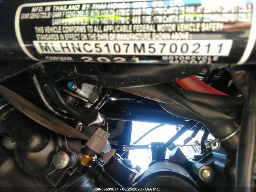2021 HONDA CBR300 R MLHNC5107M5700211